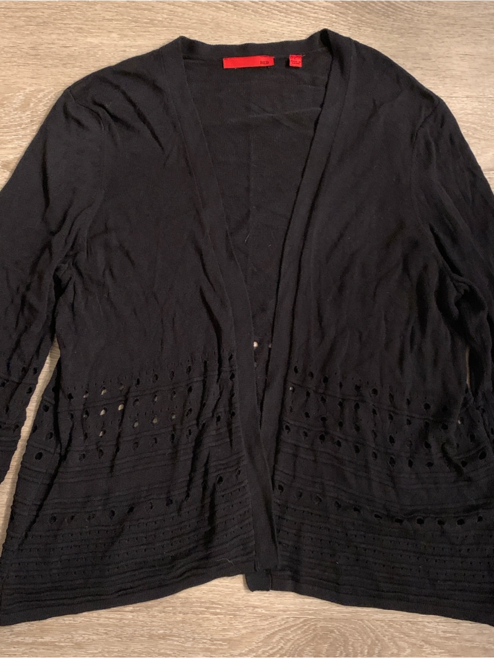 RED Black Cardigan Sweater Size L